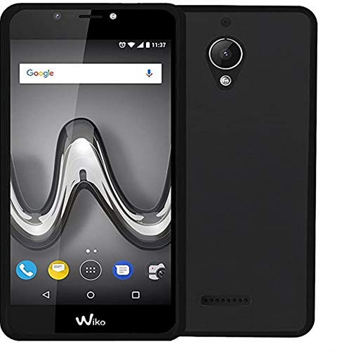 Coque arrière en gel silicone TPU et caoutchouc souple avec film de protection d’écran tactile en verre trempé antichoc et anti-rayures 9H – Pour Wiko Tommy 2 II avec écran 5,0'