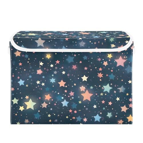 Image of Moudou Star Storage Bin with Lid, Large Collapsible Cube Storage Box for Closet, Office, Bedroom, Home Decor