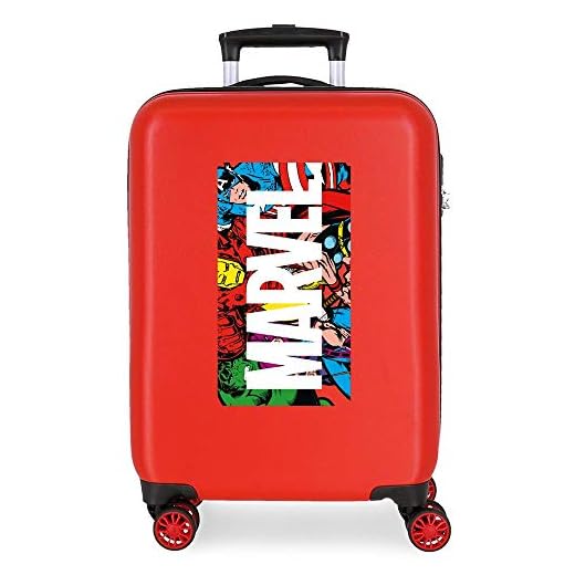 Marvel Los Vengadores Action Maleta de Cabina Rojo 38x55x20 cms Rígida ABS Cierre combinación 34L 2,6Kgs 4 Ruedas Dobles Equipaje de Mano