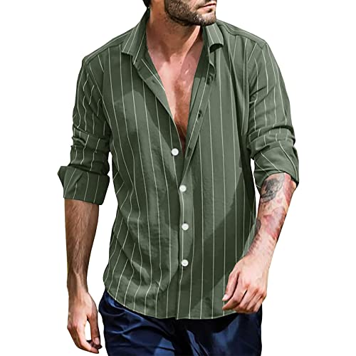 Chemise à manches longues pour homme rayée coupe ajustée business