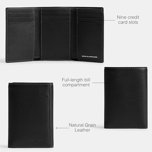Image of Trifold Wallet in Natural Full-Grain Leather