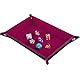 SIQUK Würfelteller Klapp Rechteck PU Leder und Dark Rose Red Velvet Würfelbretter für Dungeons und Dragons RPG Würfel Gaming D & D und andere Tischspiele