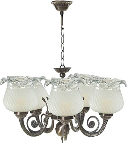 5 Portuguese Style Antique Golden Chandelier with 5 Lamps (Bulb not Included (White)-image-6