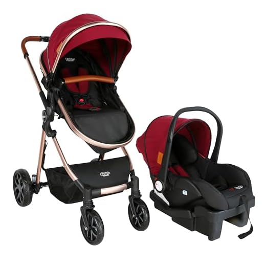 INFANTI | Carriola para Bebe MIKE Vino | Carreola con Portabebé - Carriola de Viaje Plegable - Carrito para Bebe Travel System con Asiento Reversible | Cosas para Bebes Recien Nacidos hasta 15 kg