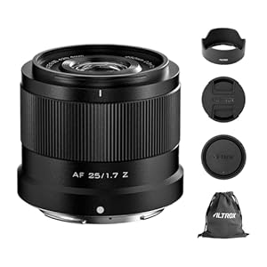 VILTROX 25mm F1.7 Air APS-C Lens for Nikon Z-Mount, Auto Focus Wide Angle Large Aperture Prime Lens, Compatible with Nikon Z-Mount Mirrorless Cameras Z30 Z50 Z50II ZFC Z5 Z5II Z6 Z6II Z7 Z7II Z8 Z9 ZF