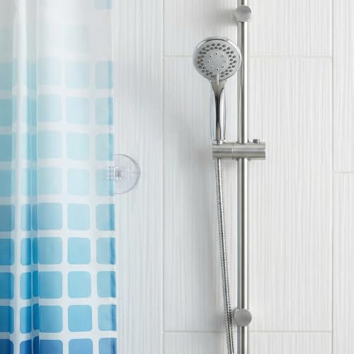 4 Stück Duschvorhang Clips,Schutz Spritzschutz Clips,Selbstklebende Duschvorhänge Halterung Dusch Winddichte Schutz Clip Klammern Duschvorhang zum Halten Duschvorhange Vorhang Camper Badezimmer Home
