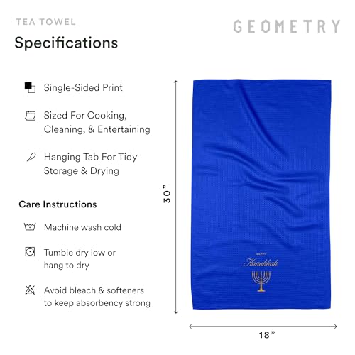 GEOMETRY Christmas Kitchen Towels - Quick Dry Microfiber Cloth Dish Towels for Kitchen Drying - Premium Quick Dry Towel, 2-Pack Set (Davids Star + Happy Hanukkah (Hanukkah Happiness) by GEOMETRY - Image 6