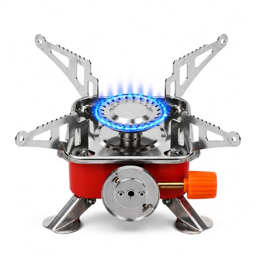 Image of Portable Gas Stove Camping Cooking Set, Small Gas Stove For Travelling (1 Gas stove + 2 Gas Canister)
