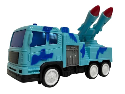 Großer Panzer 22 cm mit Lichtern und Soundeffekten Bewegung Bump & Go Drehbarer Turm 360° Battle Tank LKW Militär Fahrzeug Camouflage Spielzeug, verschiedene Farben zufällig