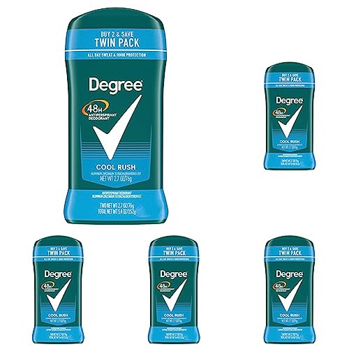 Image of Degree Men Original Antiperspirant Deodorant 48-Hour Sweat & Odor Protection Cool Rush Antiperspirant For Men 2.7 oz Twin Pack (Pack of 5)