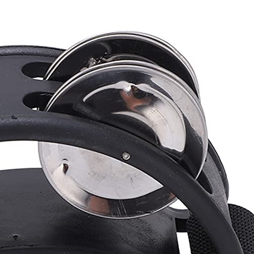 Feet Bell, Durable Wide Use Percussion Instrument Black Tambourine For Karaoke For Party #TOP7