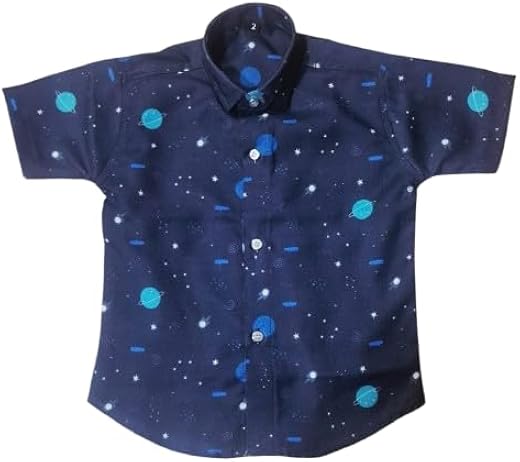 Kid's Boys Cotton Shirt Casual Wear for Children | Stylish &amp; Comfortable Outfit for Boys | Printed Half Sleeve Shirt (3 to...