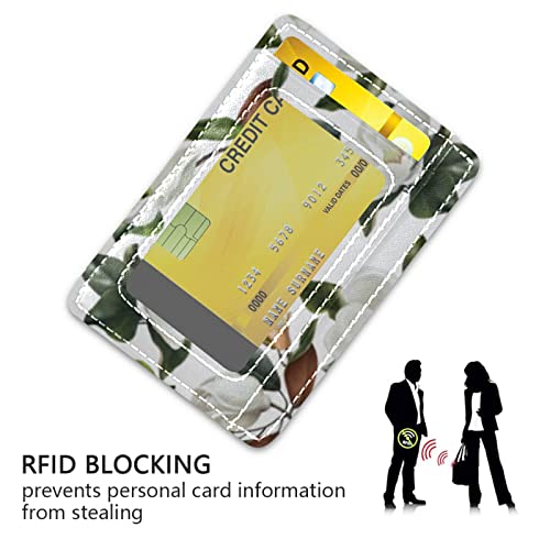 susiyo White Magnolias Flowers Slim Minimalist Wallets Rfid Blocking Card Wallets PU Leather Front Pocket Wallets for Men Women3