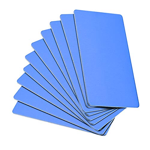 Cartes en métal bleu de 80x40mm pour marquage laser net et durable