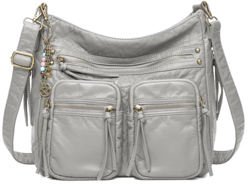 Worldlyda Large Crossbody Bags for Women Multi Pockets Shoulder Bags