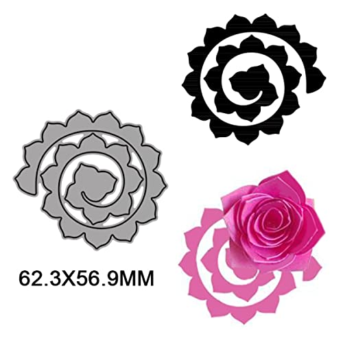 24Pcs 3D Flowers Spiral Metal Cutting Dies for Card Making DIY Scrapbooking Embossing Stencil Die Cuts Punch Template Mould Arts Crafts Metal Cutting Dies for Paper Crafting Handmade Crafts