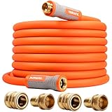 YAMATIC Garden Hose 5/8 in x 50 ft, Ergonomic Swivel Fittings, Burst 600 PSI, Heavy Duty, Flexible and Lightweight Water Hose with 2 Set Quick Connect