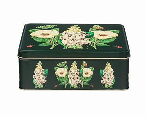 Midnight Botanical Floral Black Deep Rectangular Tin 195 x 154 x 75mm