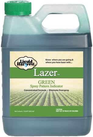 Liquid Harvest Lazer Green Concentrated Spray Pattern Indicator - 1 Quart (32 Ounces) - Perfect Weed Spray Dye, Herbicide Dye, Fertilizer Marking Dye, Turf Marker and Herbicide Marker