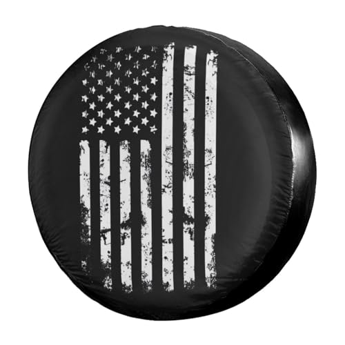 Image of Delerain Spare Tire Cover American Flag Wheel Covers Waterproof Dust-Proof UV Sun Universal Fit for Trailer RV SUV Truck and Many Vehicle (17 Inch for Diameter 31 inch-33 inch)