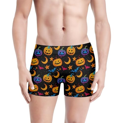 Men's Humorous Shorts Boxer Halloween Ghost Pumpkin Print Boxer Briefs Underwear3
