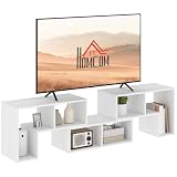 HOMCOM Mueble para TV hasta 75 Pulgadas Blanco Efecto Madera