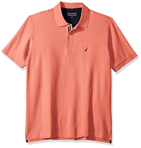 Nautica Men's Classic Fit Short Sleeve Solid Performance Deck Polo Shirt, Pale Coral, 3X Big