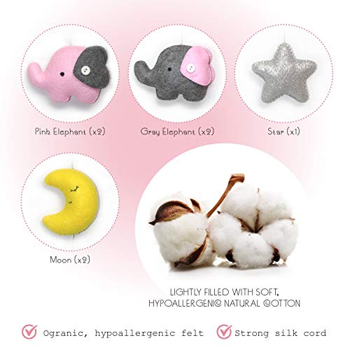 Everlove | Elephant Musical Crib Mobile For Baby Girls | Digital Music Box With 15 Lullabies (Pink Theme) #TOP3