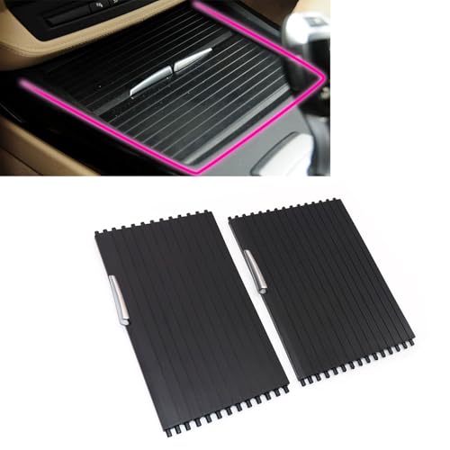 XQSMWF Center Console Cup Holder Slide Cover Console Roller Blind Cover Center Console Sliding Shutters Compatible with BMW X5 E70 2006-2013 X6 E71 E72 2007-2014 Replace 51166954943