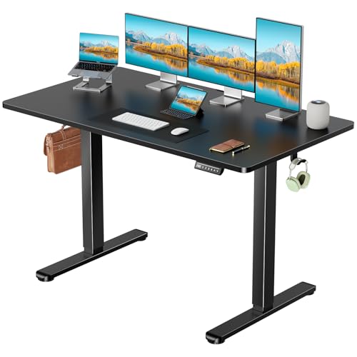 Image of Marsail Electric Standing Desk with One-Piece Desktop,55 x 30 inch Height Adjustable Office Gaming Computer Desk with Deeper Tabletop,Home Office Stand up Desk with 4 Memory Presets, Desk for Bedroom