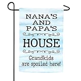 FAQDFLAU Nana's and Papa's House Grandkids are Spoiled Here Farmhouse Yard Outdoor Decoration Burlap...