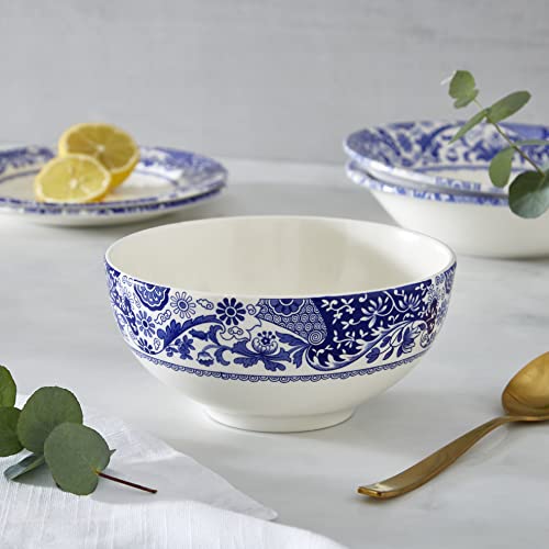 Spode Brocato Set of 4 16cm Rimless Bowls, Blue & White, 16.3cm - Image 3