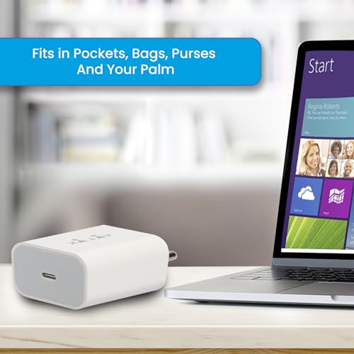 Image of Fast Type C Charger Original 20W Adapter Compatible with iPhone16 /16 Plus /16 Pro /16 Pro Max, iPhone15 /15 Plus /15 Pro /15 Pro Max with Nylon Braided Type C to Type C Data Cable - White