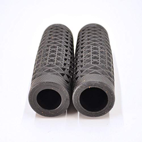 Vans"Waffle" Pattern Rubber Motorcycle Grips - BLACK - Sold as a pair for 1" bars - Made In The USA (BLK1")