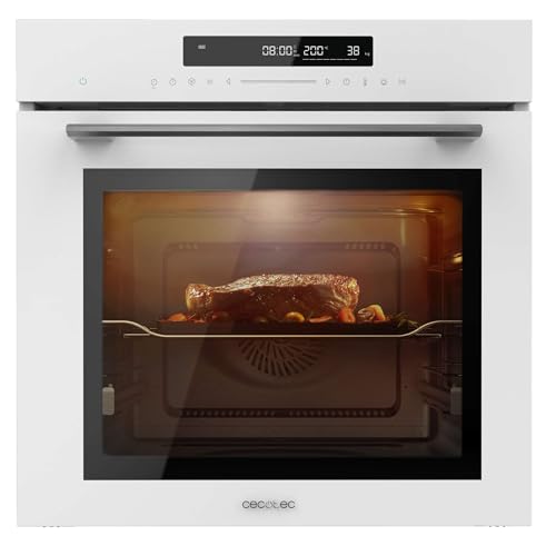 Cecotec Horno Integrable 60cm Bolero Hexa SM406000 Glass White A+. 2900W, 72L, 12 Funciones, Piedra...