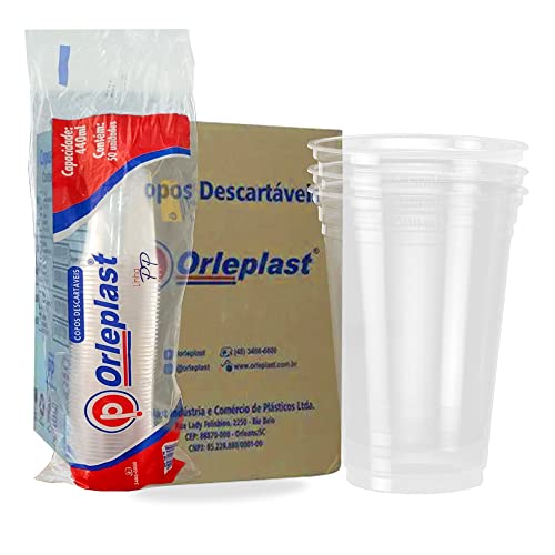 Copo Descartável Plástico Liso PP 440ml Chopp Cerveja 300un