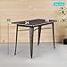 FDW Heavy Duty Outdoor Dining Table Metal Kitchen Table Metal Table Bar Coffee Table Home Restaurant Wood Top Table Patio Dining Table Indoor Outdoor Metal Base Table, Bronze (Rectangle)