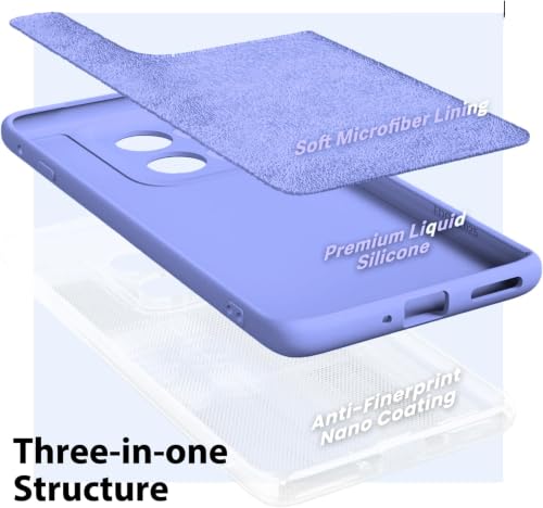 Image of DIZORO Microfiber Candy Case for Motorola Moto Edge 70 5G Smooth Touch Cushion Liquid Soft Silicone Gel Phone Cases Non-Slip Full Body Protective Back Cover - Purple
