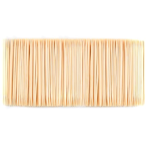 Damuzhi 1000 Count Bamboo Toothpicks Barbecue, Fruits And Teeth Cleaning - Round Double-Pointed Wooden Toothpicks, For Appetizers,Olives