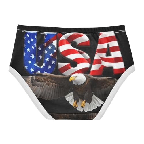 Fun Print Toddler Underwear Floral 2t Cotton Panties Little Girl Bald Eagle USA Black Briefs Undies Kids2