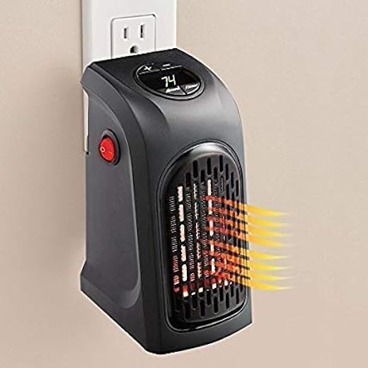 Ruhish 400W Portable Plug-in Digital Electric Handy Air Warmer Blower Adjustable Timer Digital Display Heater for Home/Office/Camper (Multicolour)