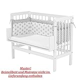 alvi beistellbett boxspring  Alvi Nestchen für Beistellbett mit Vliesfüllung Stars silber 170 cm 403506089