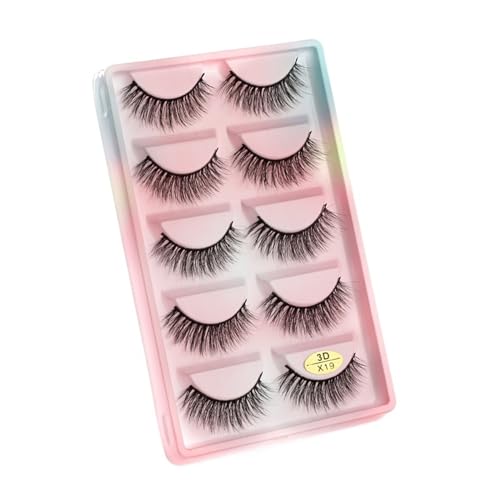 UAMOU Rzęsy z norek 10/50/100 pudełek delikatne 3D rzęsy z norek makijaż naturalna długa objętość sztuczne rzęsy luzem Faux Cils niestandardowe Cheerfully (Color : 5 Pairs X19CS, Size : 50 Boxes)