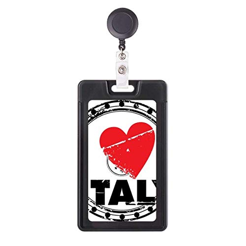 Étui rétractable I Love Italy avec cordon badge pour le travail