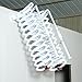 Wall Mounted Folding Ladder with Handrails, Pull Down System Attic Stairs, Telescopic Attic Ladder, Applicable Height 9.6-10ft, Attic, Basement, Warehouse, Passage Folding Stair (White, 12 Steps)