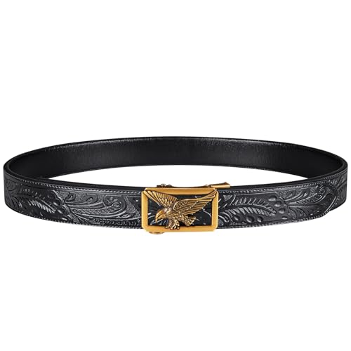 Image of Dubulle Men's Ratchet Belt Gold /Black /Red /Green /Blue /White Automatic Buckle Business Casual Belt Gift - Adjustable Fit