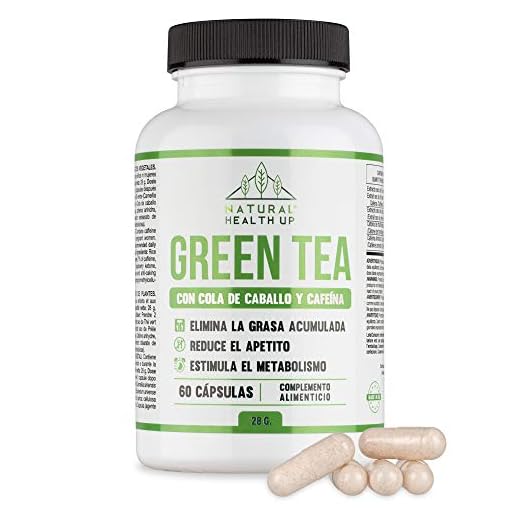 Té verde con cola de caballo y cafeína para eliminar la grasa acumulada - Adelgazante que contribuye a acelerar el metabolismo - 60 cápsulas