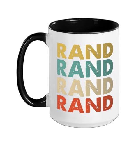 Rand Name Ceramic Mug, Black/White, 15oz