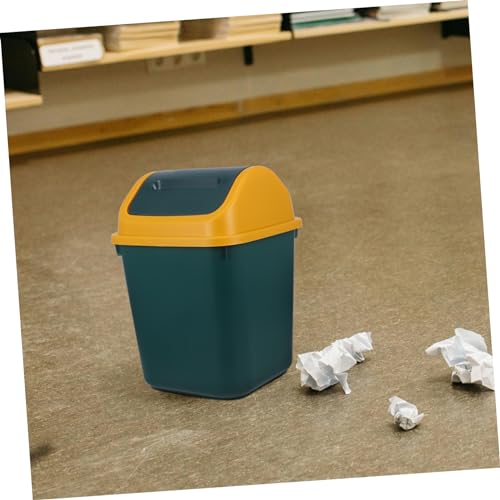 Papelera de baño pequeña con tapa elevable antiolor de PP resistente 5