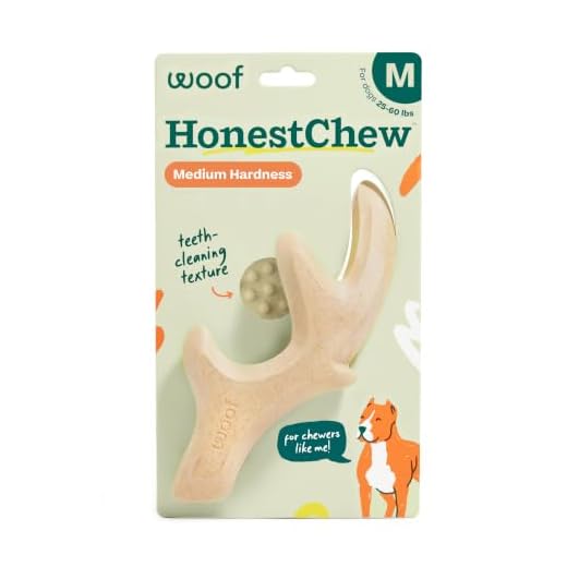 WOOF HonestChew Antler Dog Chew Toy for Dogs 25-60 lbs